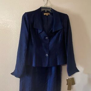 Kasper Navy Skirt Set